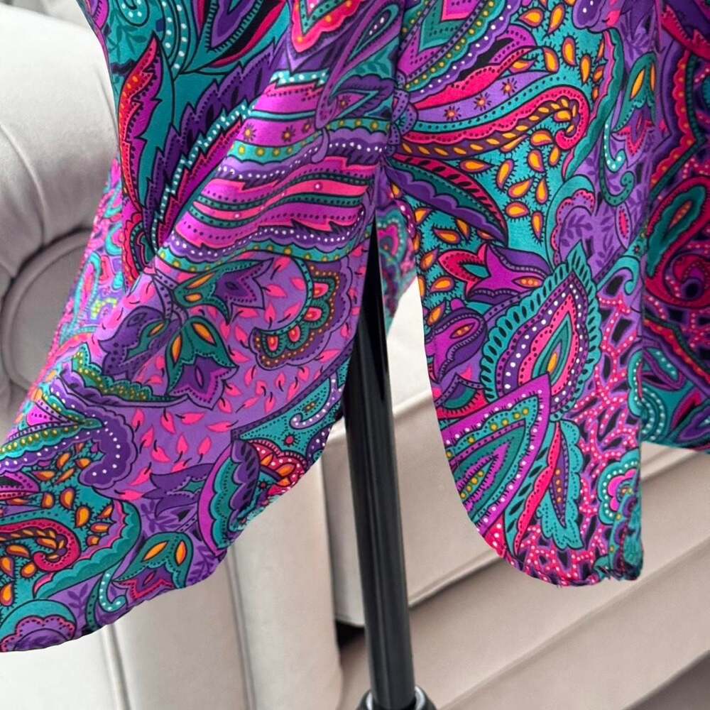 California Mis Vintage Paisley Lace Slip Dress - Picture 6 of 8
